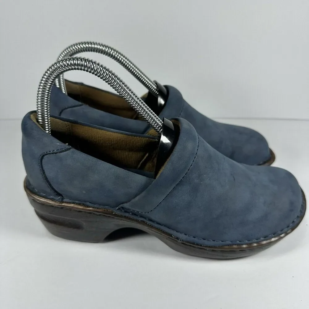 BOC Born Concept Peggy Womens Taupe Suede Slip On Wedge Clog Shoes Size 7